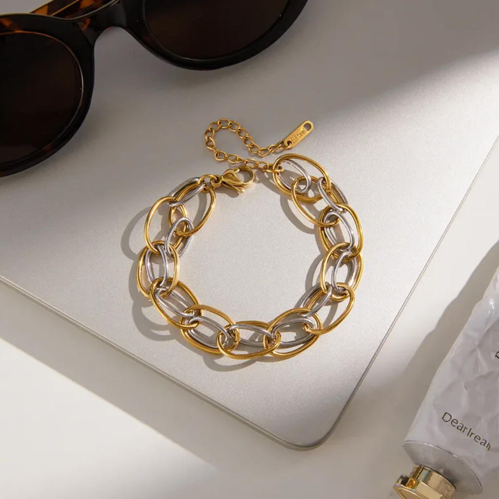 Geometric Handmade Stainless Steel Bracelet for Women