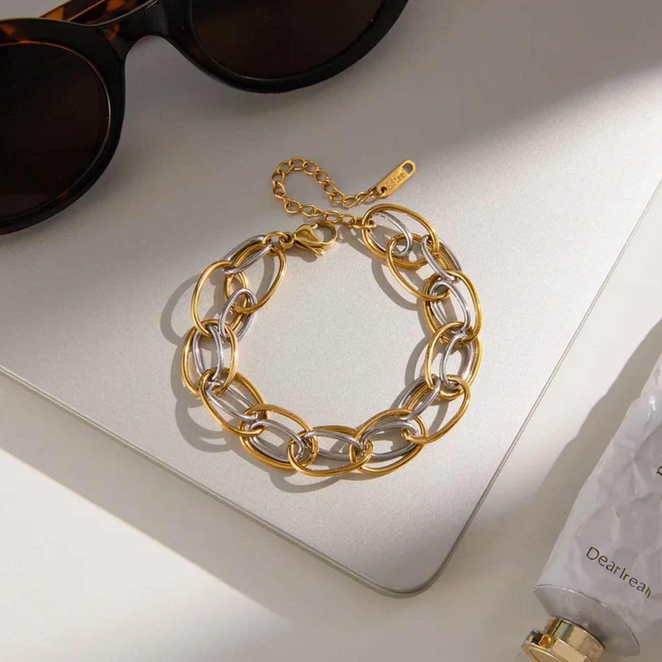 Geometric Handmade Stainless Steel Bracelet for Women