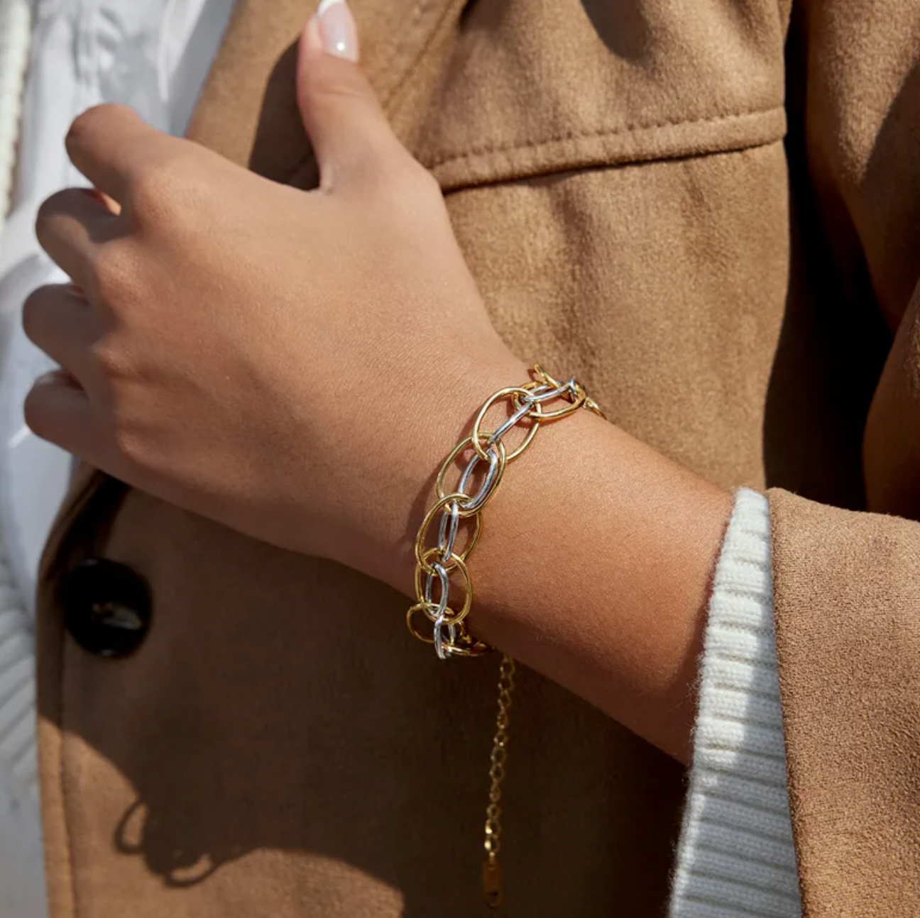 Geometric Handmade Stainless Steel Bracelet for Women