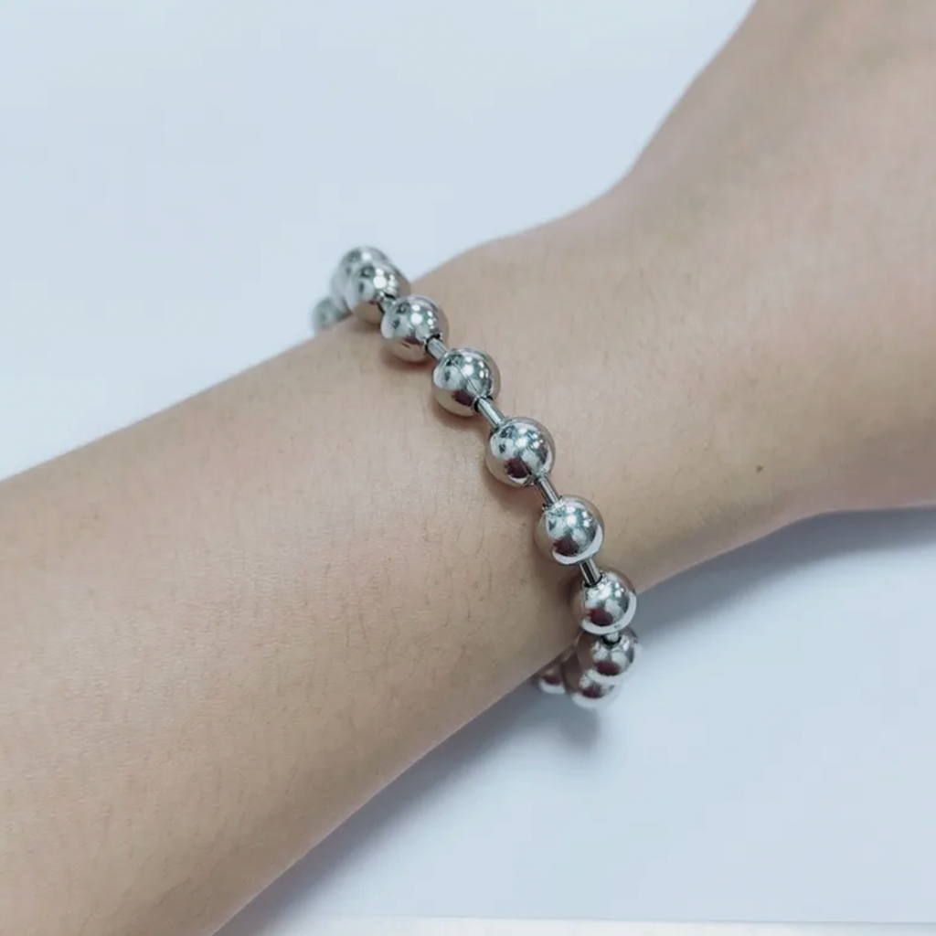 Minimalist Stainless Steel Ball Beaded Bracelet