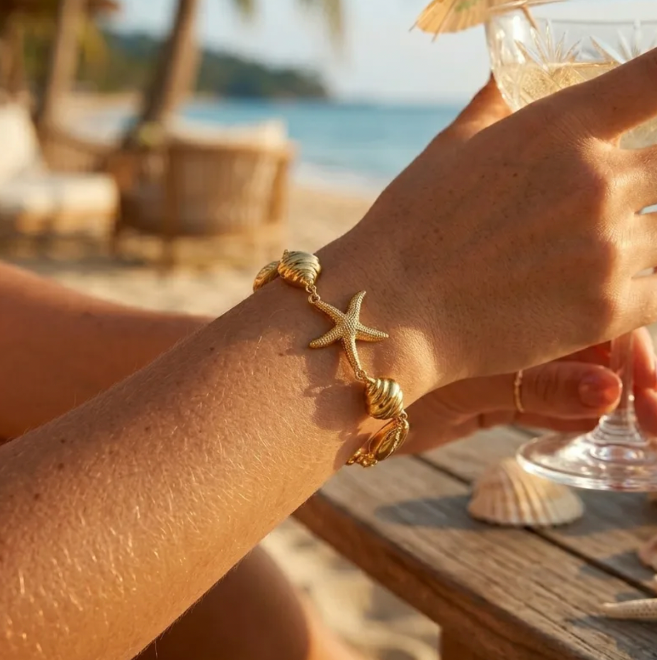 Handmade Starfish 304 Stainless Steel Bracelet for Women