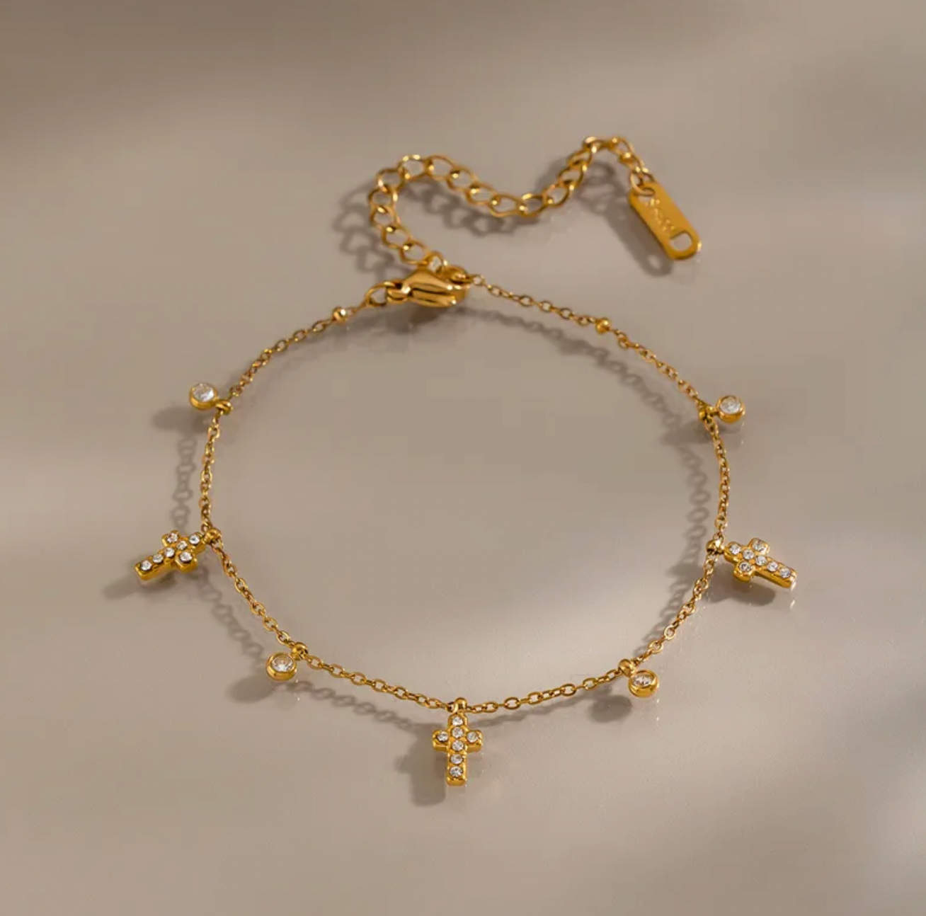 Cross Rhinestone 304 Stainless Steel Bracelet for Women