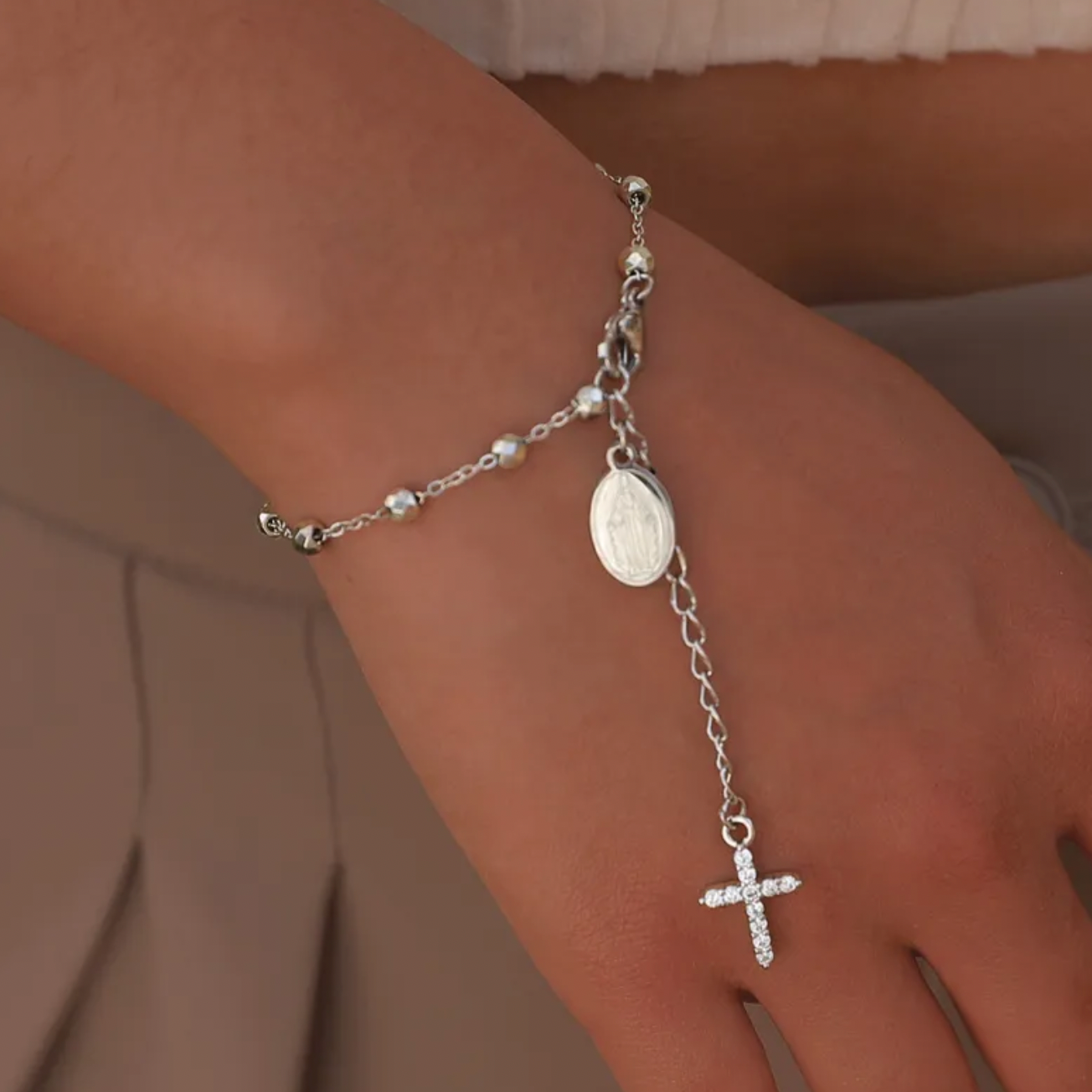 Elegant Lady Portrait 304 Stainless Steel Bracelet
