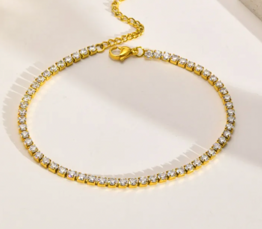 Fruit Charm Zircon Titanium Steel Bracelet for Women